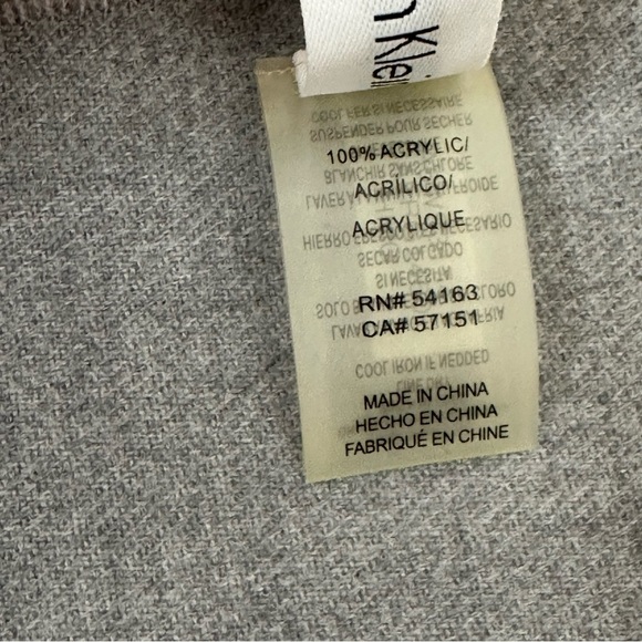 Calvin Klein Grey Fringe Scarf - Picture 4 of 5